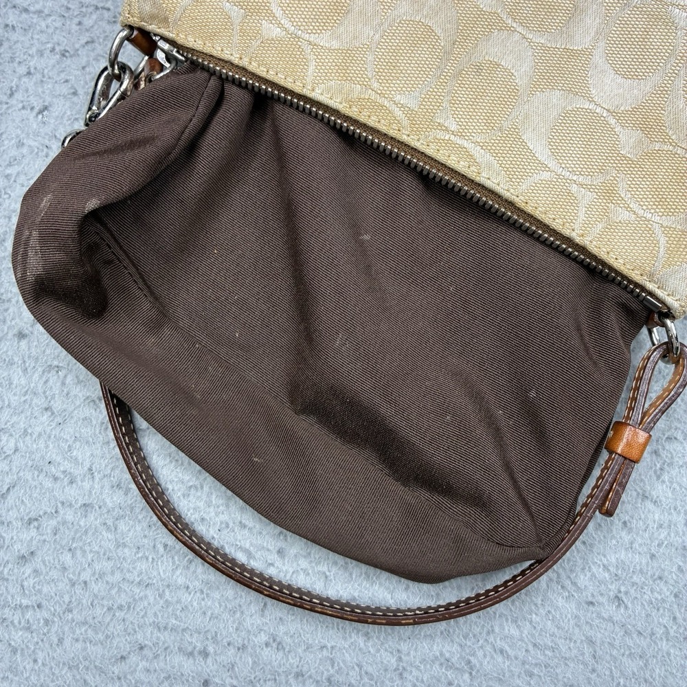 Vintage Coach 6094 Signature Demi Mini Bag Beige Brown Canvas Leather Purse - Picture 15 of 15